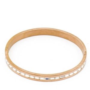 Rose Gold Baguette CZ Bangle